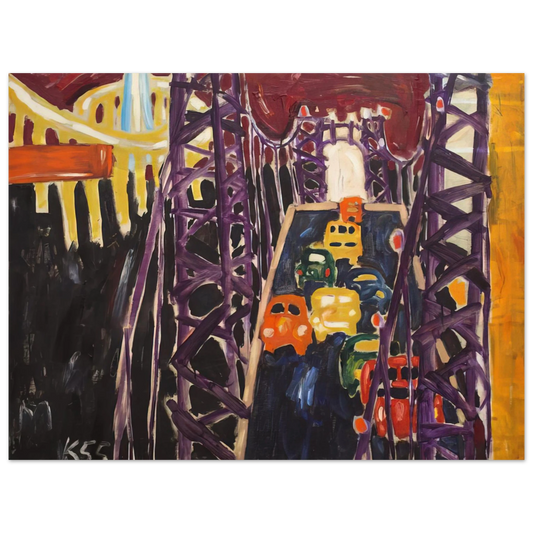 Allan Kaprow - George Washington Bridge, with Cars  75x100 cm / 30x40inches Fine Art Poster