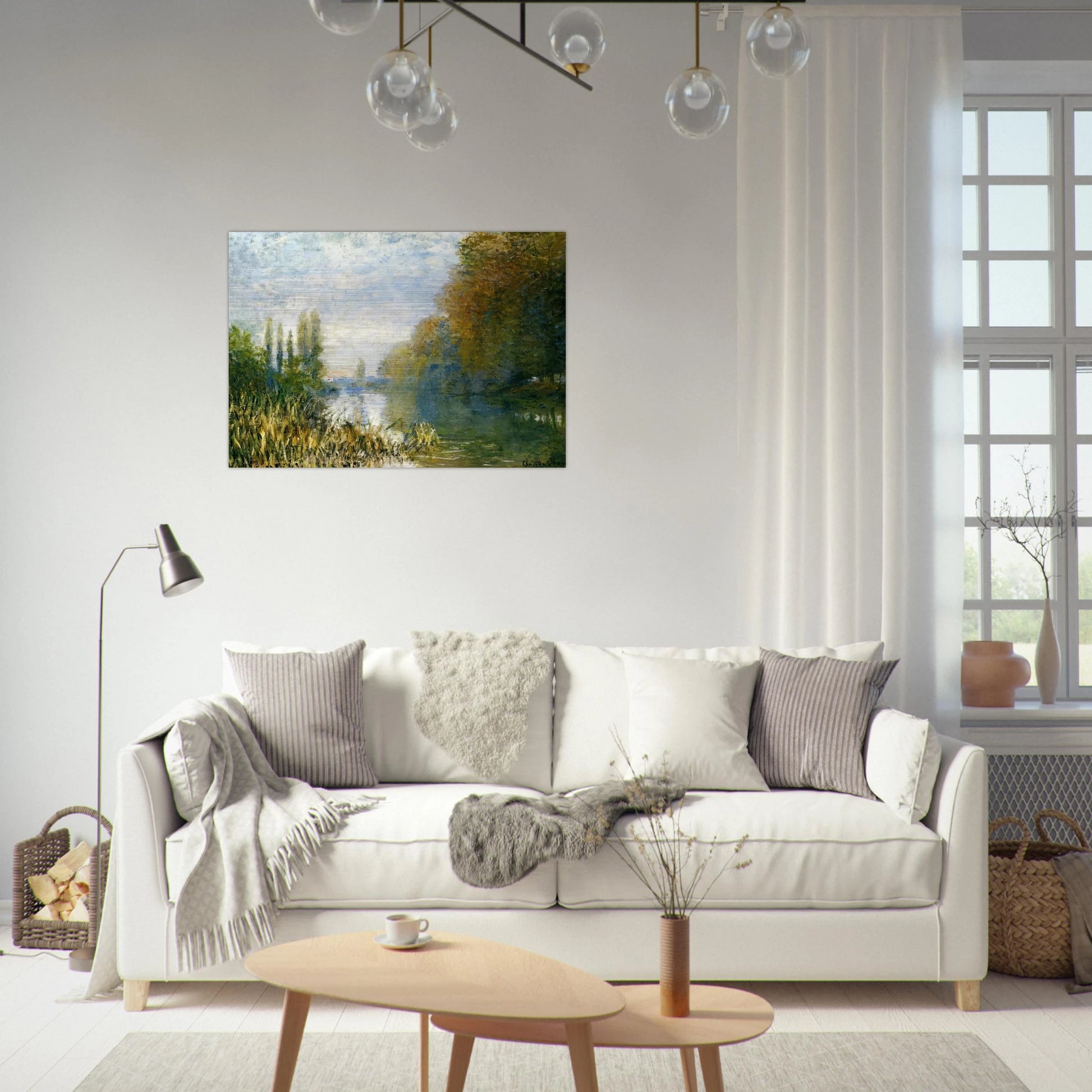 The Banks of The Seine in Autumn - claude monet Brushed Aluminum Print - 70x100 cm / 28x40 inches | claude monet Aluminum Print | claude monet Prints