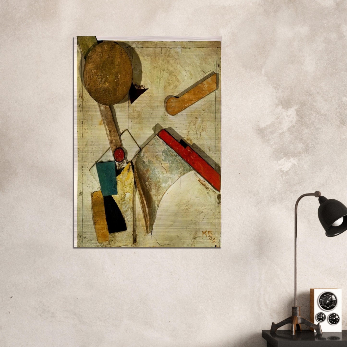 HEAVY RELIEF 1945 - Kurt Schwitters Brushed Aluminum Print - 70x100 cm / 28x40 inches | Kurt Schwitters Aluminum Print | Kurt Schwitters Prints