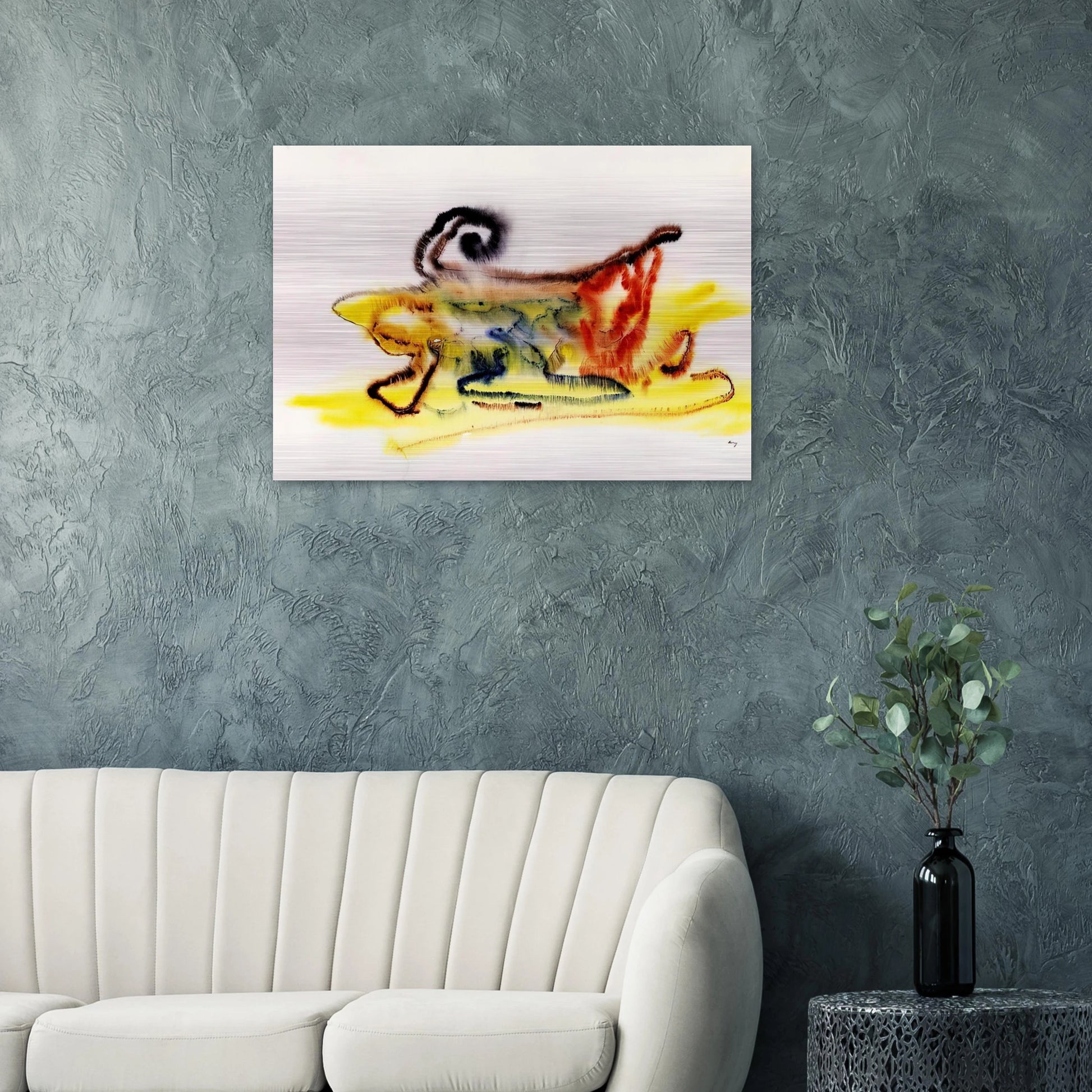 UNTITLED 1961 - Henri Michaux Brushed Aluminum Print - 70x100 cm / 28x40 inches | Henri Michaux Aluminum Print | Henri Michaux Prints