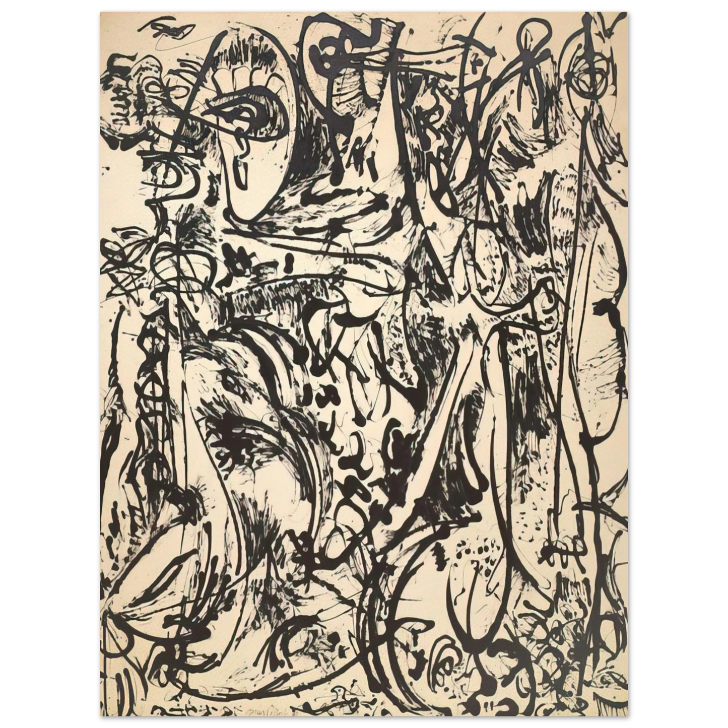 Jackson Pollock - ECHO 1951  75x100 cm / 30x40inches Fine Art Poster