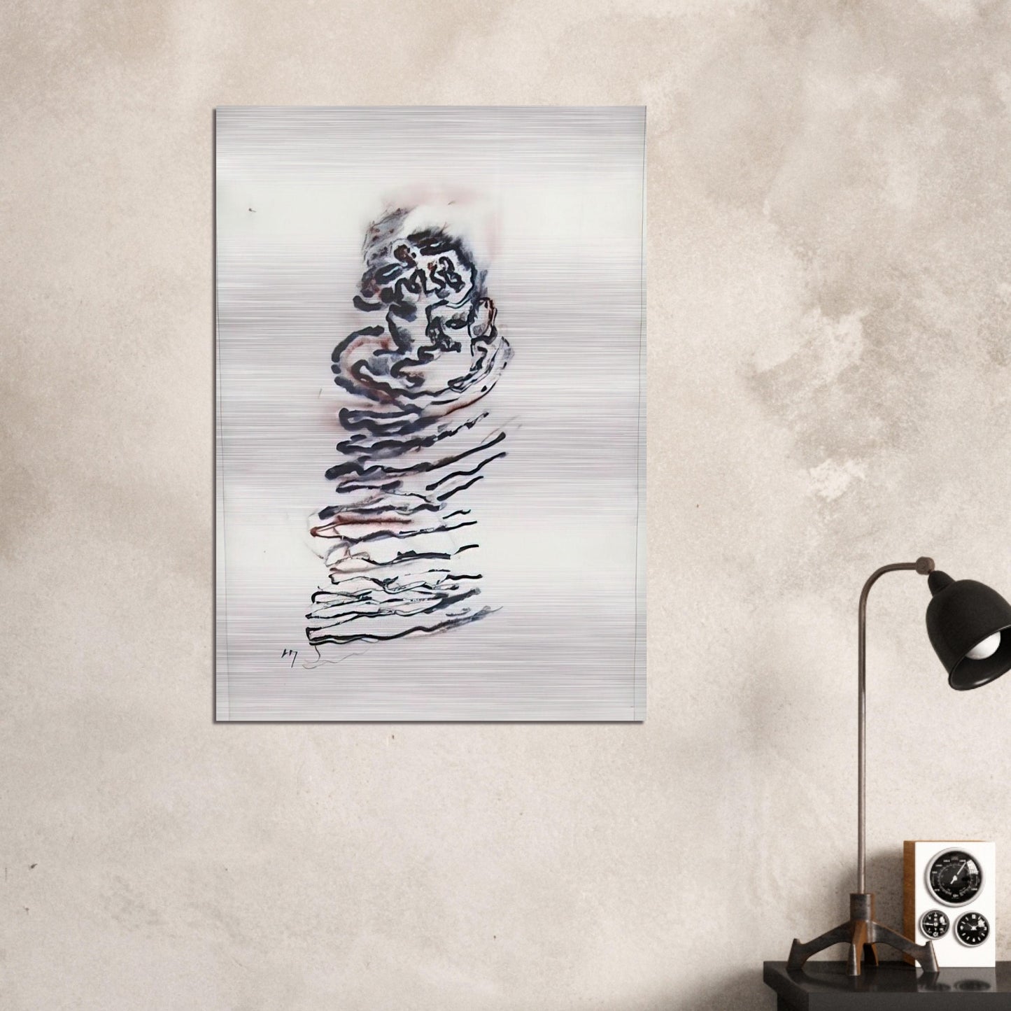 UNTITLED 1970 - Henri Michaux Brushed Aluminum Print - 70x100 cm / 28x40 inches | Henri Michaux Aluminum Print | Henri Michaux Prints