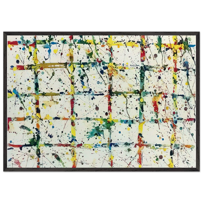 Limb  SF78-095  - Sam Francis 70x100 cm / 28x40 inches Framed Art Print – Black Wooden Frame
