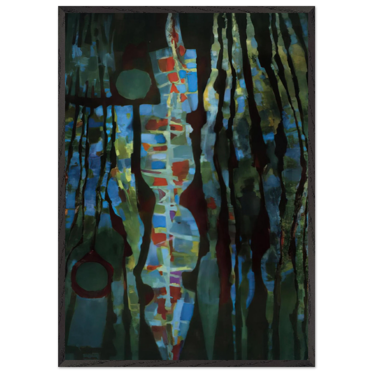 Offrande de la terre I - 1961 - Alfred Manessier 70x100 cm / 28x40 inches Framed Art Print – Black Wooden Frame