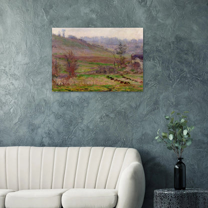 Valley of Falaise - claude monet Brushed Aluminum Print - 70x100 cm / 28x40 inches | claude monet Aluminum Print | claude monet Prints