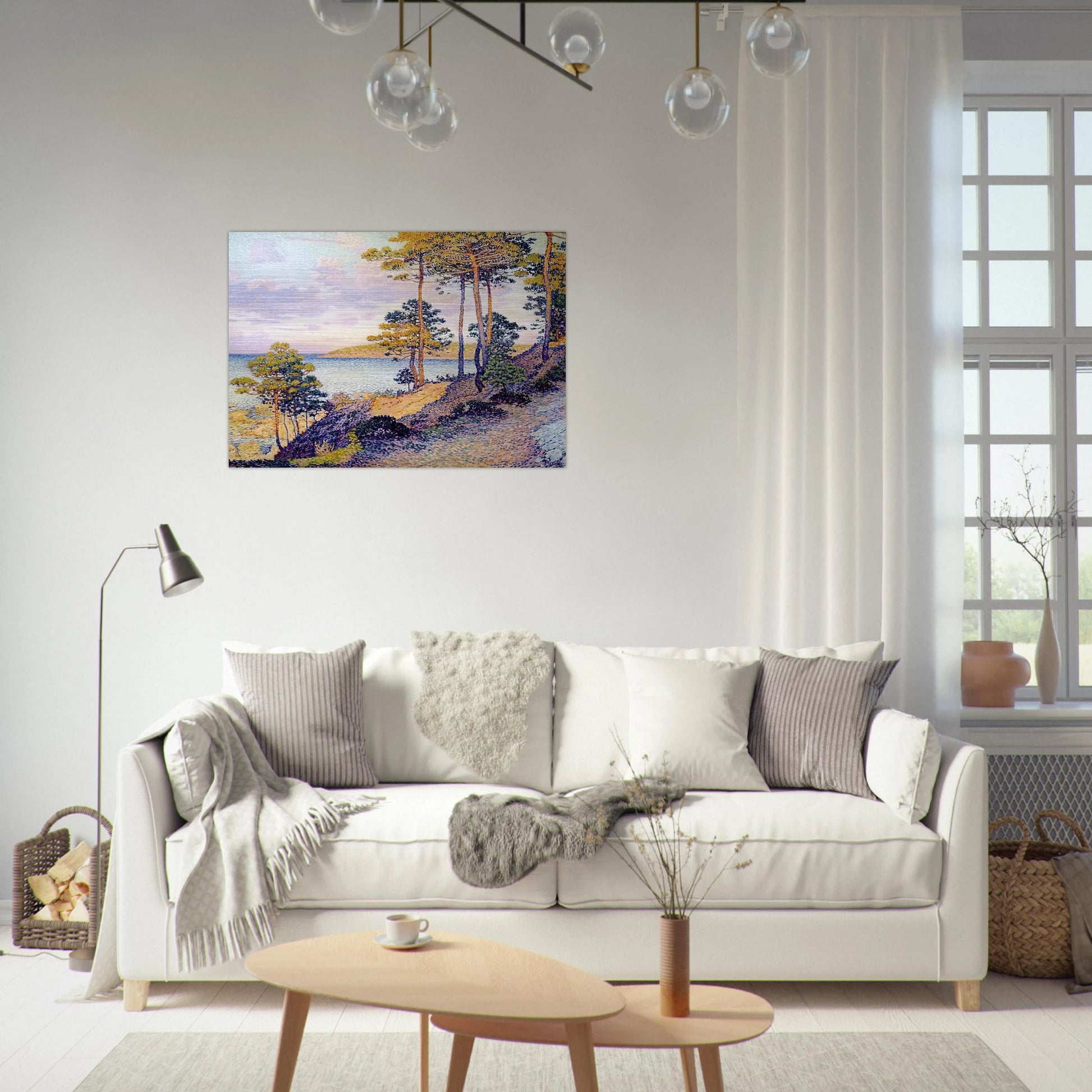 THE POINTE ST PIERRE AT ST TROPEZ 1896 - Theo van Rysselberghe Brushed Aluminum Print - 70x100 cm / 28x40 inches | Theo van Rysselberghe Aluminum Print | Theo van Rysselberghe Prints