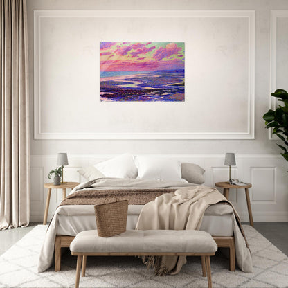 THE BEACH AT AMBLETEUSE AT LOW TIDE 1900 - Theo van Rysselberghe Acrylic Print - 70x100 cm / 28x40″ inches