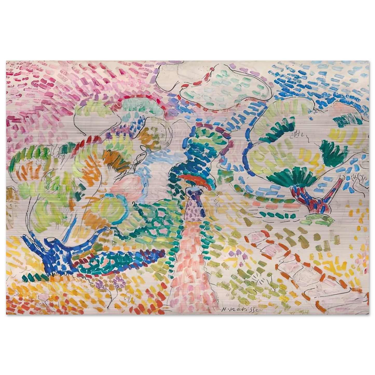 MADAME MATISSE IN THE OLIVE GROVE 1905 - Henri Matisse Brushed Aluminum Print - 70x100 cm / 28x40 inches | Henri Matisse Aluminum Print | Henri Matisse Prints