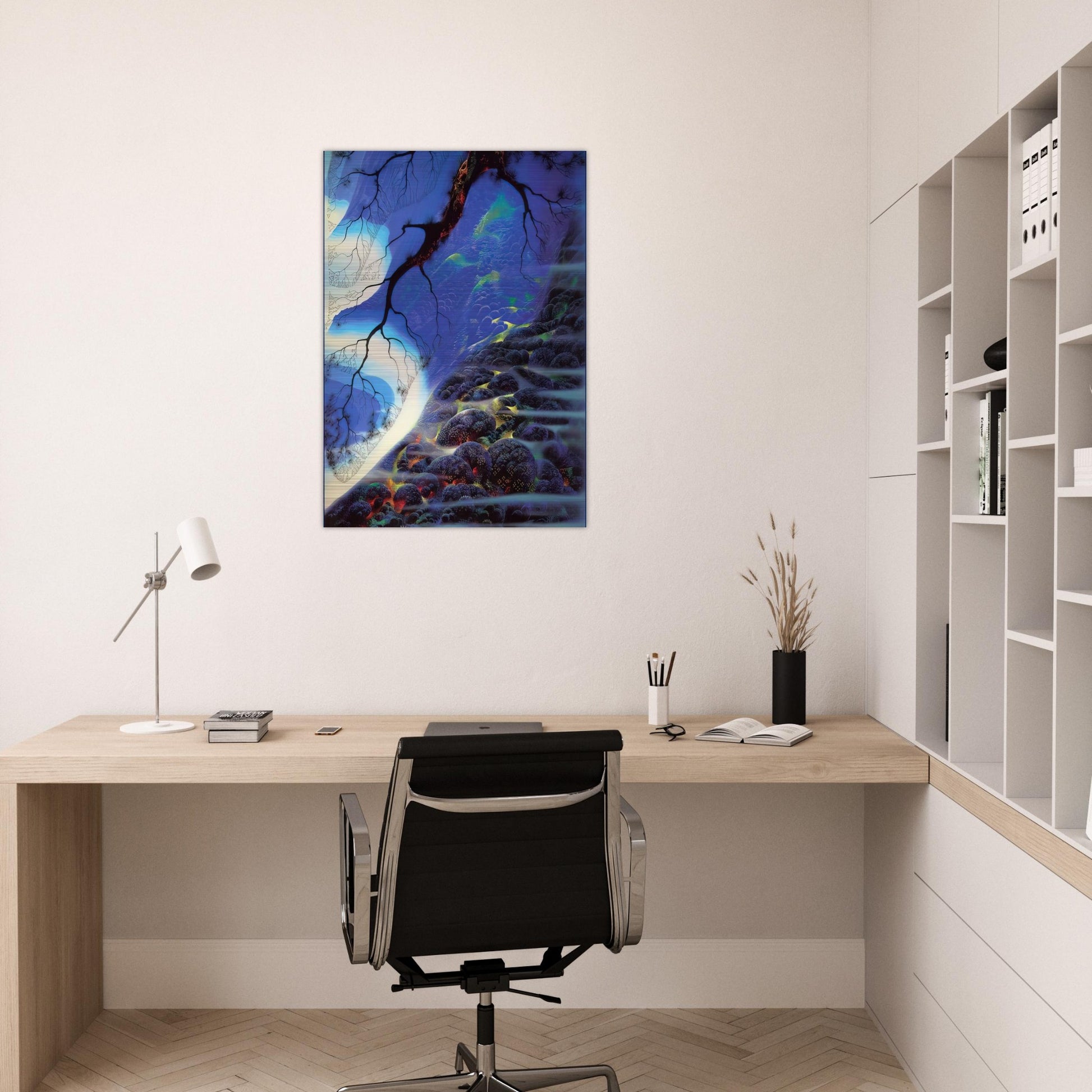 Mystical Big Sur - Eyvind Earle Brushed Aluminum Print - 70x100 cm / 28x40 inches | Eyvind Earle Aluminum Print | Eyvind Earle Prints