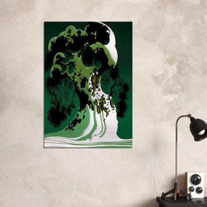 Snow Covered Bonsai - Eyvind Earle Brushed Aluminum Print - 70x100 cm / 28x40 inches | Eyvind Earle Aluminum Print | Eyvind Earle Prints