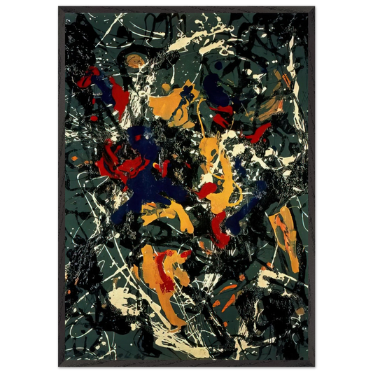 NUMBER 3 1948 - Jackson Pollock 70x100 cm / 28x40 inches Framed Art Print – Black Wooden Frame