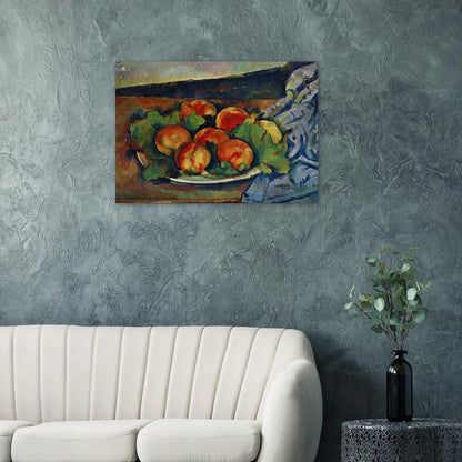 Dish of Peaches - Paul Cézanne Brushed Aluminum Print - 70x100 cm / 28x40 inches | Paul Cézanne Aluminum Print | Paul Cézanne Prints