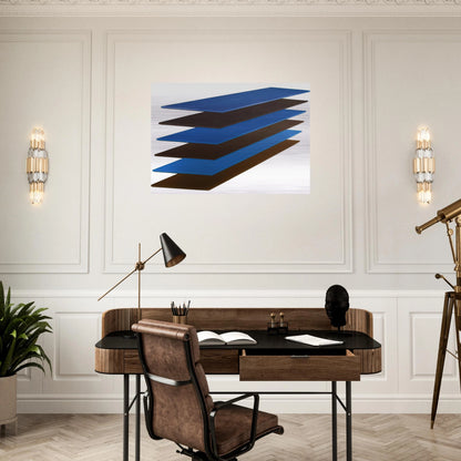 Brown and Blue Plank - 1968 - Thomas Downing Brushed Aluminum Print - 70x100 cm / 28x40 inches | Thomas Downing Aluminum Print | Thomas Downing Prints