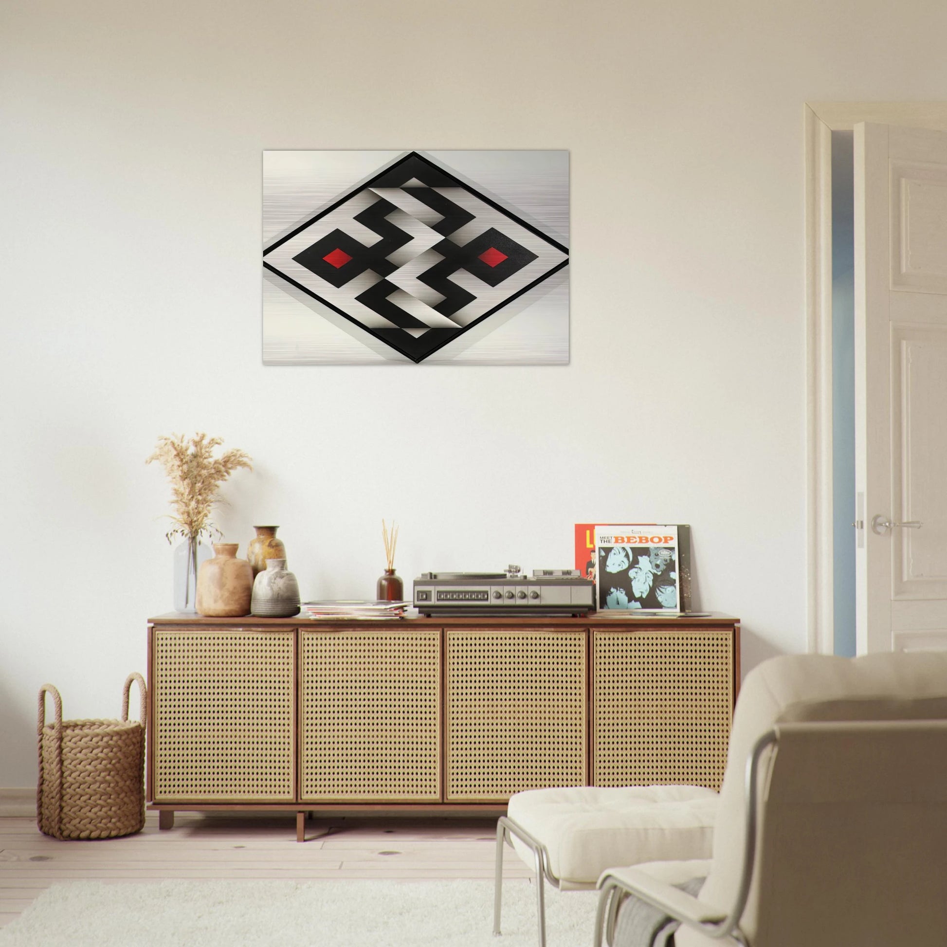 Ibawabi - 1975 - Omar Rayo Brushed Aluminum Print - 70x100 cm / 28x40 inches | Omar Rayo Aluminum Print | Omar Rayo Prints