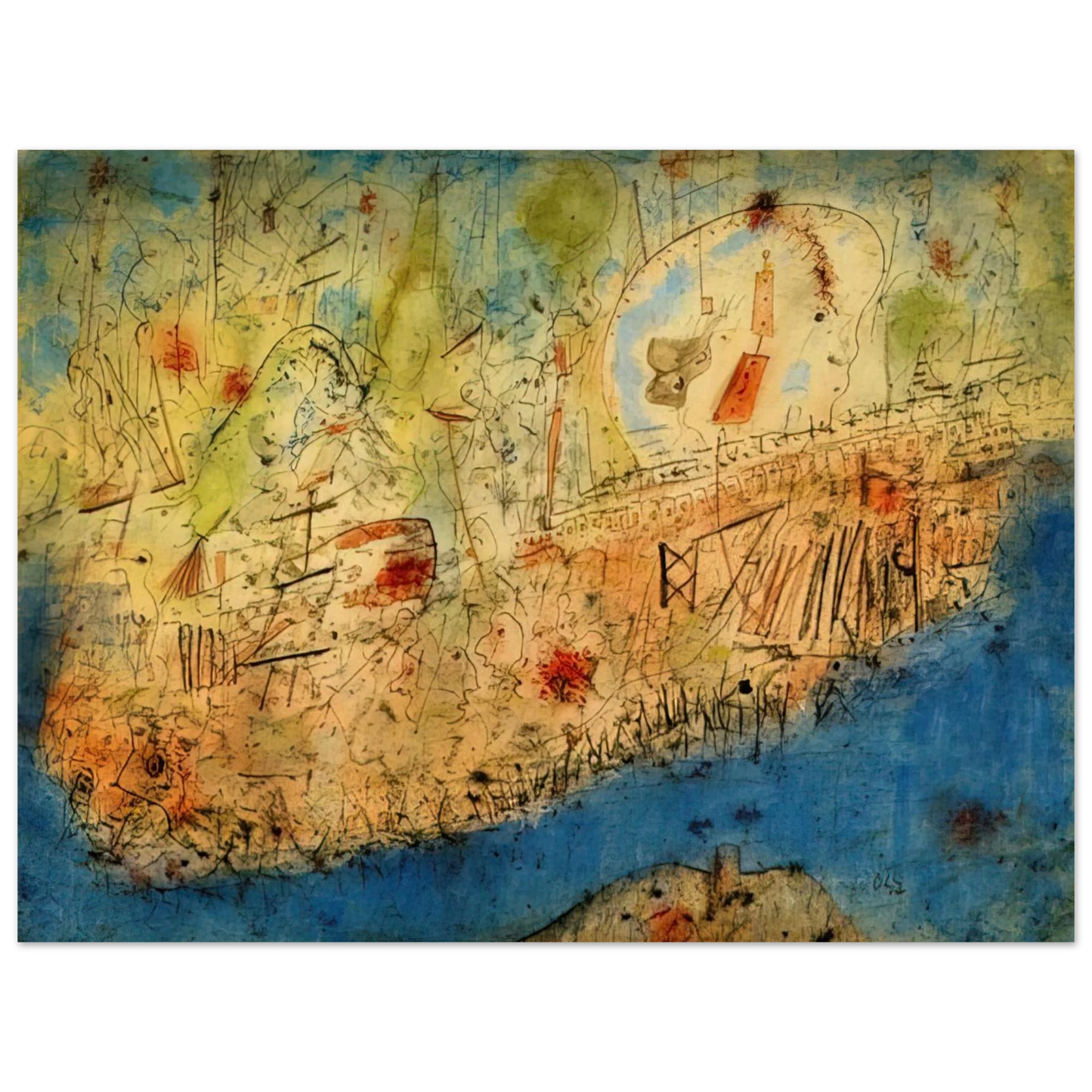 Wols - Camp des Milles - 1940  75x100 cm / 30x40inches Fine Art Poster