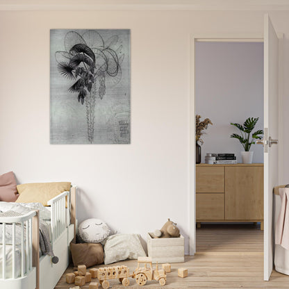 PALM TREE SKETCH - MC Escher Brushed Aluminum Print - 70x100 cm / 28x40 inches | MC Escher Aluminum Print | MC Escher Prints