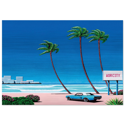 Light Mellow Sealine - Hiroshi Nagai Brushed Aluminum Print - 70x100 cm / 28x40 inches | Hiroshi Nagai Aluminum Print | Hiroshi Nagai Prints