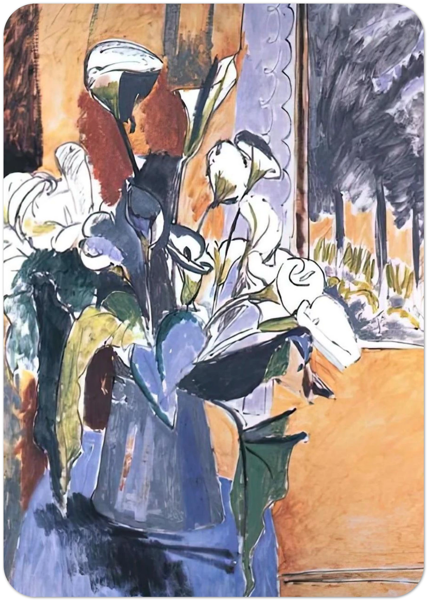 FLOWERS ON THE WINDOWSILL 1913 By Henri Matisse Pack of 10 Post Cards | Henri Matisse Post Cards | A6 (10.5 x 14.8 cm) - 4.1 x 5.8 inches