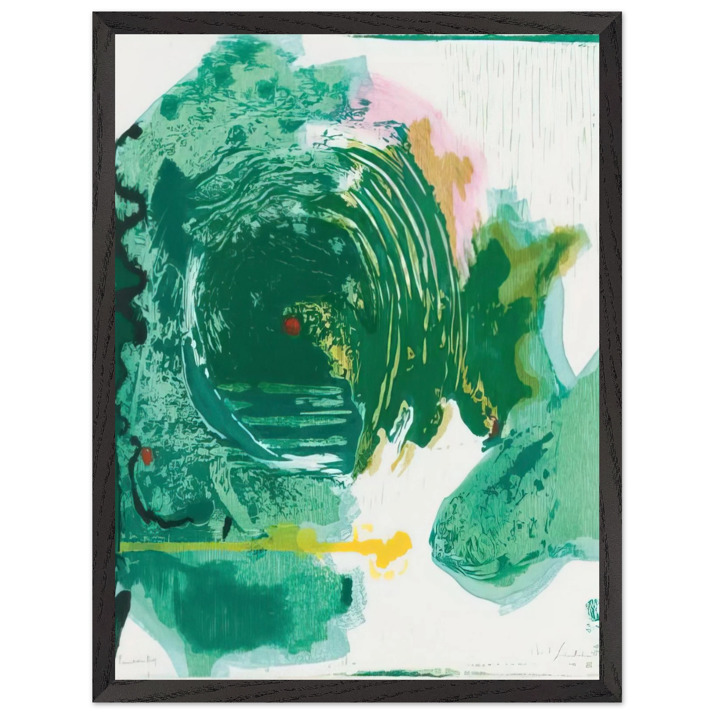 Helen Frankenthaler - Radius - 1993 Wall art - 20x25 cm / 8x10 inches - Premium Wooden Framed Poster With Fine Art Paper-canvas - White frame