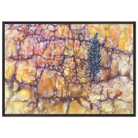 Landscape with Pinetree - 1958 - Jimmy Ernst 70x100 cm / 28x40 inches Framed Art Print – Black Wooden Frame