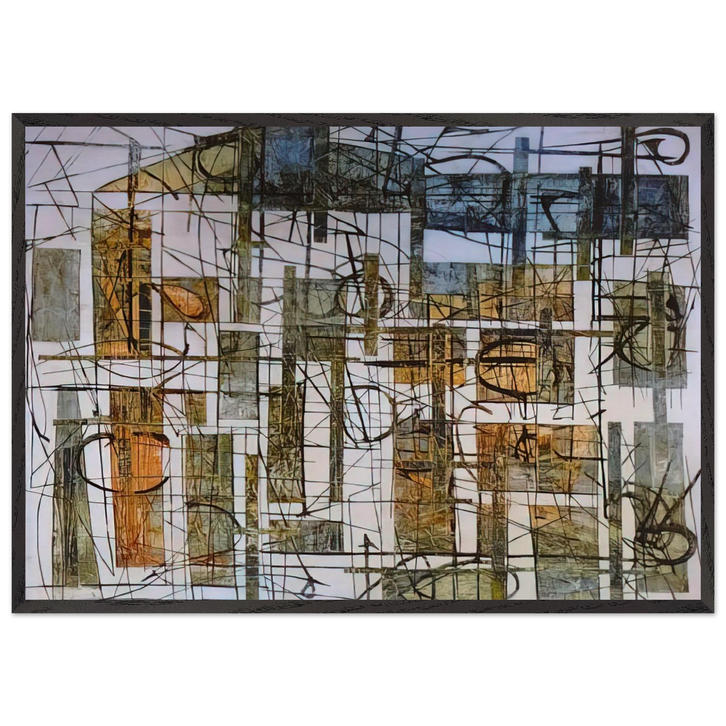 Lookscape - 1952 - Jimmy Ernst 70x100 cm / 28x40 inches Framed Art Print – Black Wooden Frame