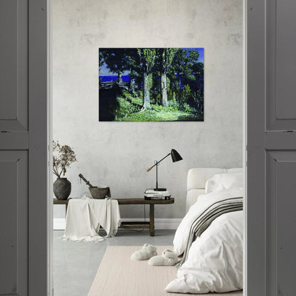 Cypresses on a Seashore. The Crimea - Arkhyp Kuindzhi Brushed Aluminum Print - 70x100 cm / 28x40 inches | Arkhyp Kuindzhi Aluminum Print | Arkhyp Kuindzhi Prints