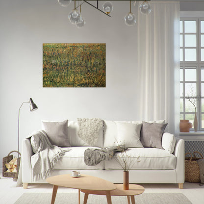 Pasture in Bloom - Vincent van Gogh Brushed Aluminum Print - 70x100 cm / 28x40 inches | Vincent van Gogh Aluminum Print | Vincent van Gogh Prints