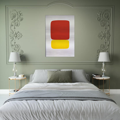 Red over Yellow from Suite of Twenty-Seven Color Lithographs - Ellsworth Kelly Brushed Aluminum Print - 70x100 cm / 28x40 inches | Ellsworth Kelly Aluminum Print | Ellsworth Kelly Prints