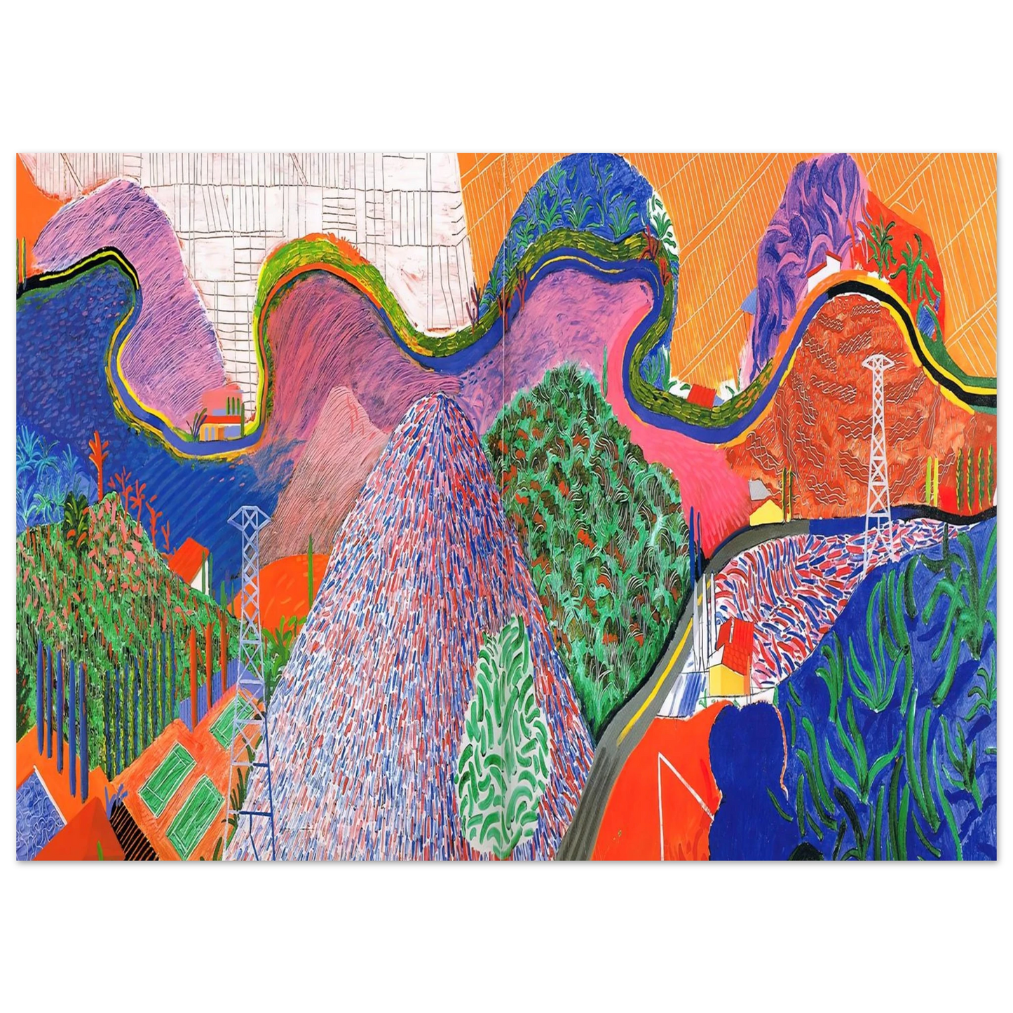 David Hockney - David Hockney Wall art - 30x40 cm / 12x16 inches - Premium Wooden Framed Poster With Fine Art Paper-canvas - Black frame