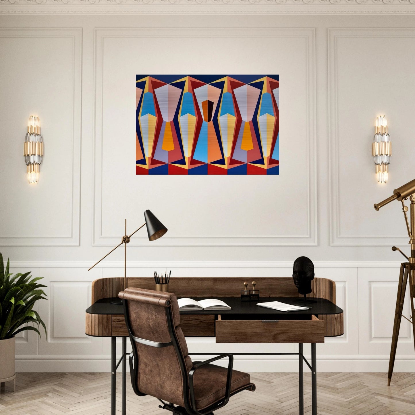 Stage II - 1958 - Karl Benjamin Brushed Aluminum Print - 70x100 cm / 28x40 inches | Karl Benjamin Aluminum Print | Karl Benjamin Prints