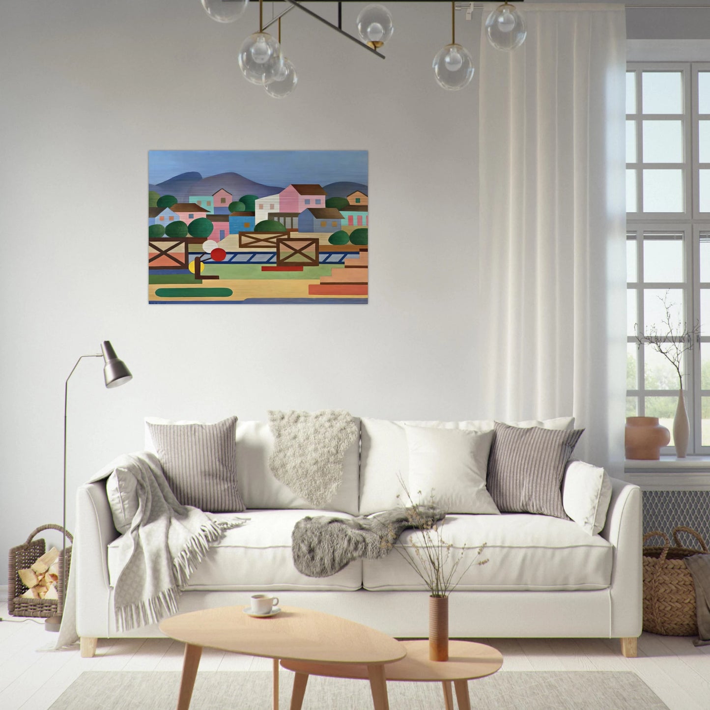 Level II Pass - Tarsila do Amaral Brushed Aluminum Print - 70x100 cm / 28x40 inches | Tarsila do Amaral Aluminum Print | Tarsila do Amaral Prints