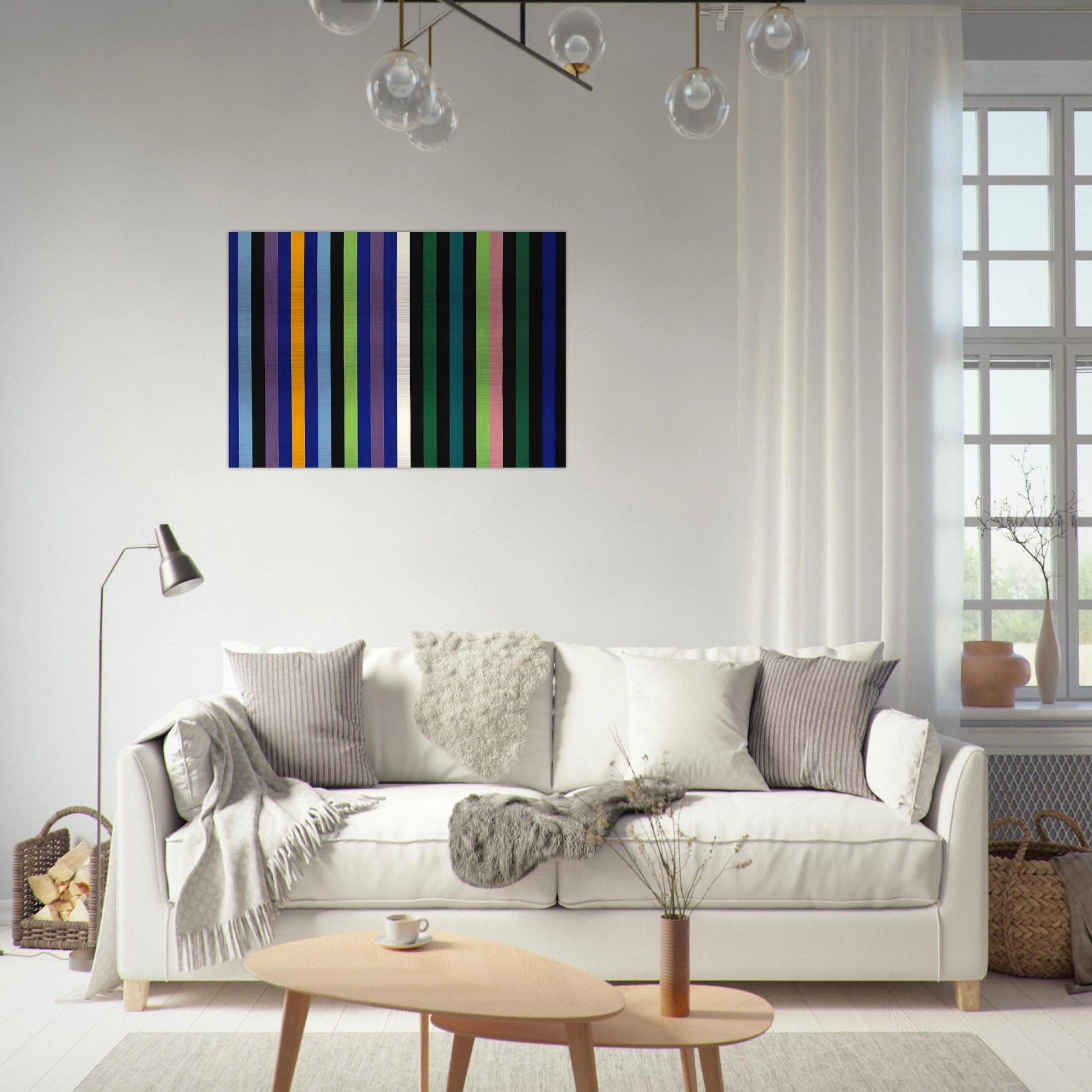 Two Part Blue - 1964 - Gene Davis Brushed Aluminum Print - 70x100 cm / 28x40 inches | Gene Davis Aluminum Print | Gene Davis Prints