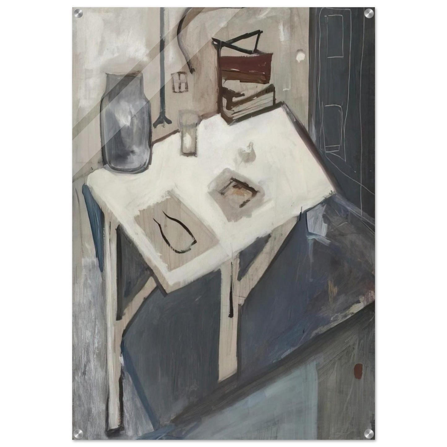 Still Life Blue - 1932 - Maria Helena Vieira da Silva Acrylic Print - 70x100 cm / 28x40″ inches | Maria Helena Vieira da Silva Wall Art | Maria Helena Vieira da Silva Prints
