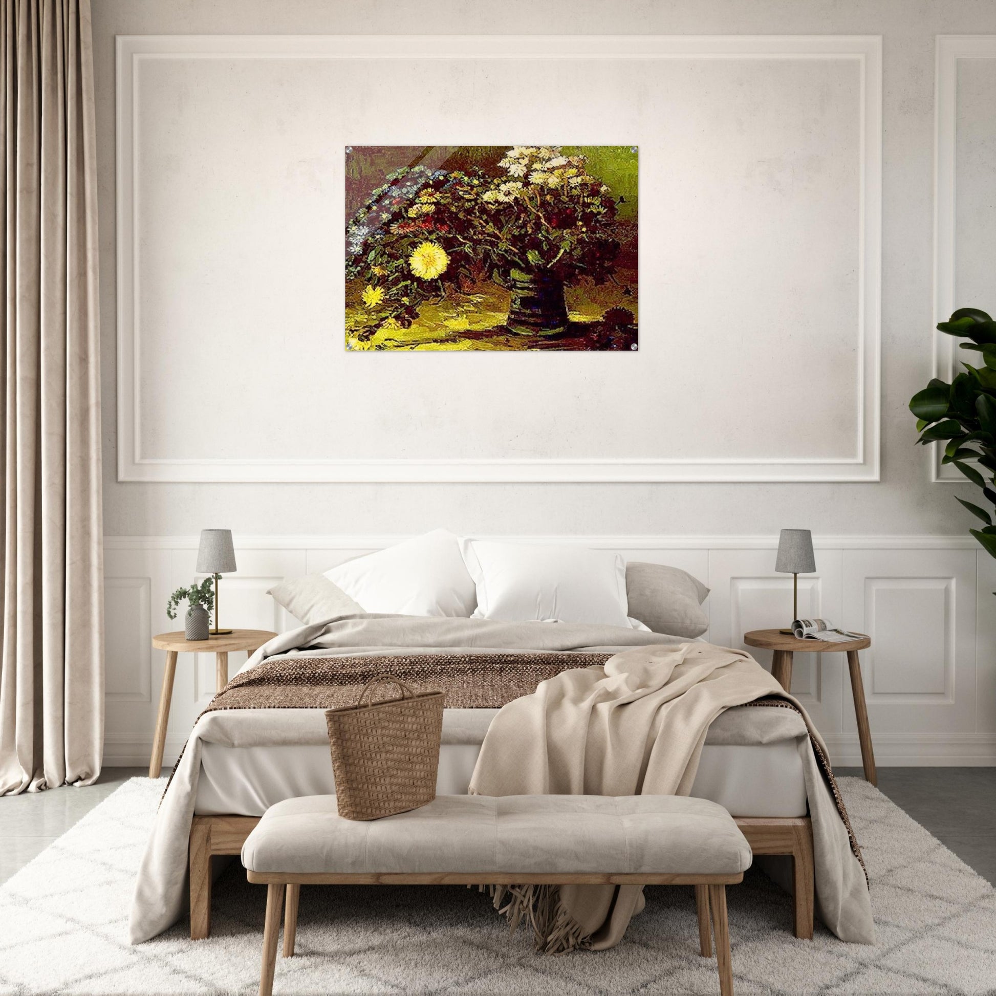 Vase with Daisies - Vincent van Gogh Acrylic Print - 70x100 cm / 28x40″ inches | Vincent van Gogh Wall Art | Vincent van Gogh Prints