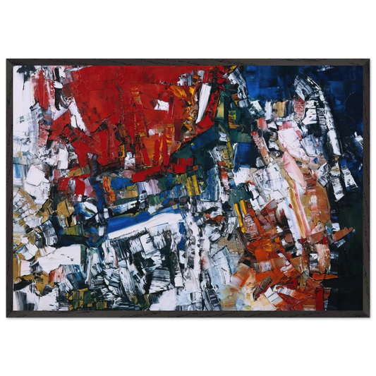 Perspectives N1 - Jean-Paul Riopelle 70x100 cm / 28x40 inches Framed Art Print – Black Wooden Frame