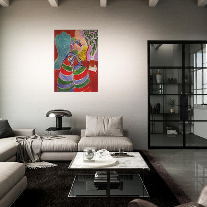 THE STRIPED DRESS 1938 - Henri Matisse Brushed Aluminum Print - 70x100 cm / 28x40 inches | Henri Matisse Aluminum Print | Henri Matisse Prints