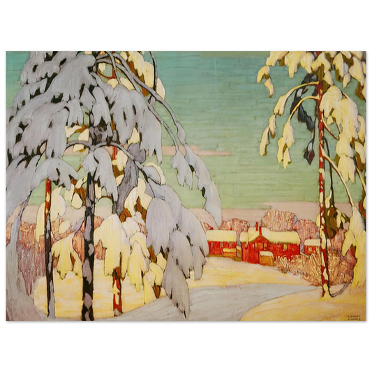 Lawren Harris - Winter Landscape with Pink House - 1918  75x100 cm / 30x40inches Fine Art Poster