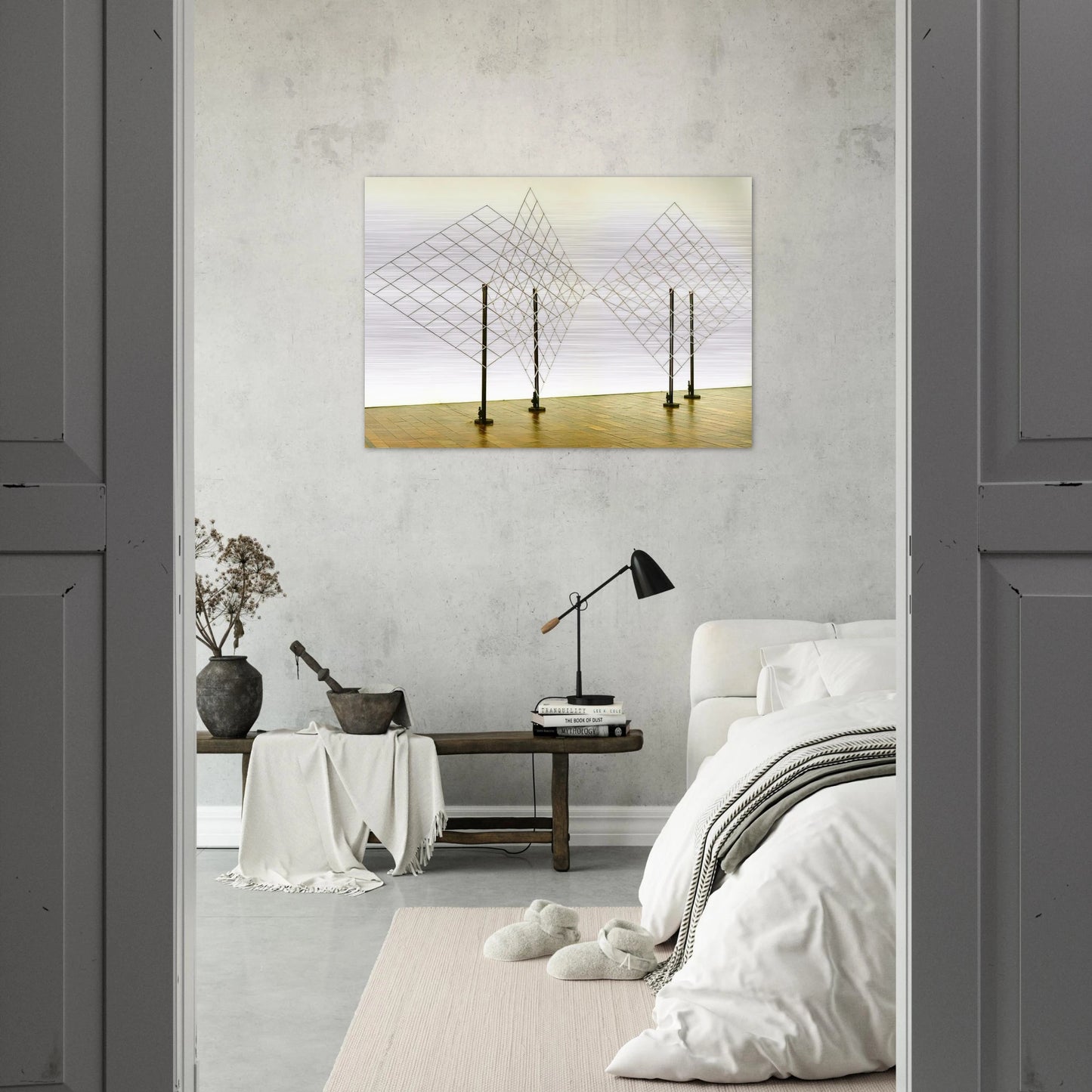 4 Self-distorting Grids - 1965 - Francois Morellet Brushed Aluminum Print - 70x100 cm / 28x40 inches | Francois Morellet Aluminum Print | Francois Morellet Prints