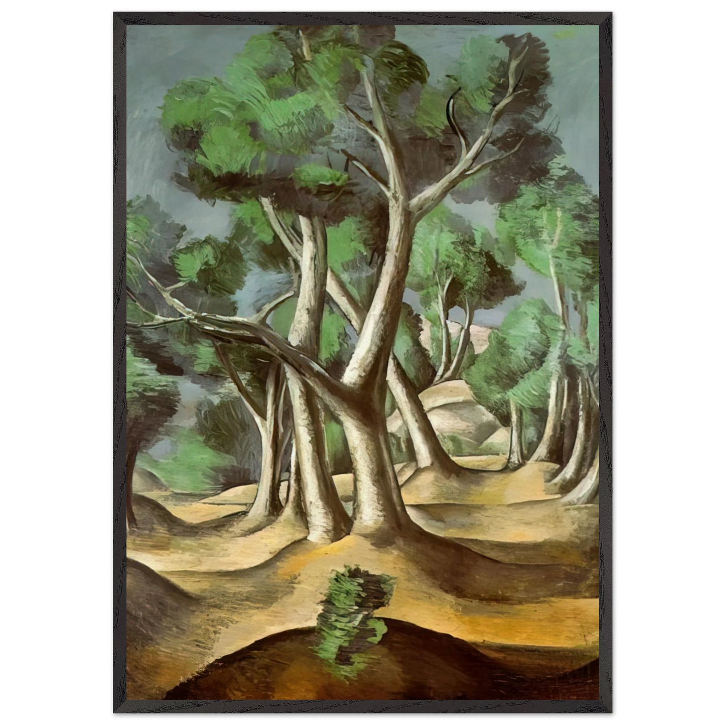 THE GROVE 1912 - Andre Derain 70x100 cm / 28x40 inches Framed Art Print – Black Wooden Frame