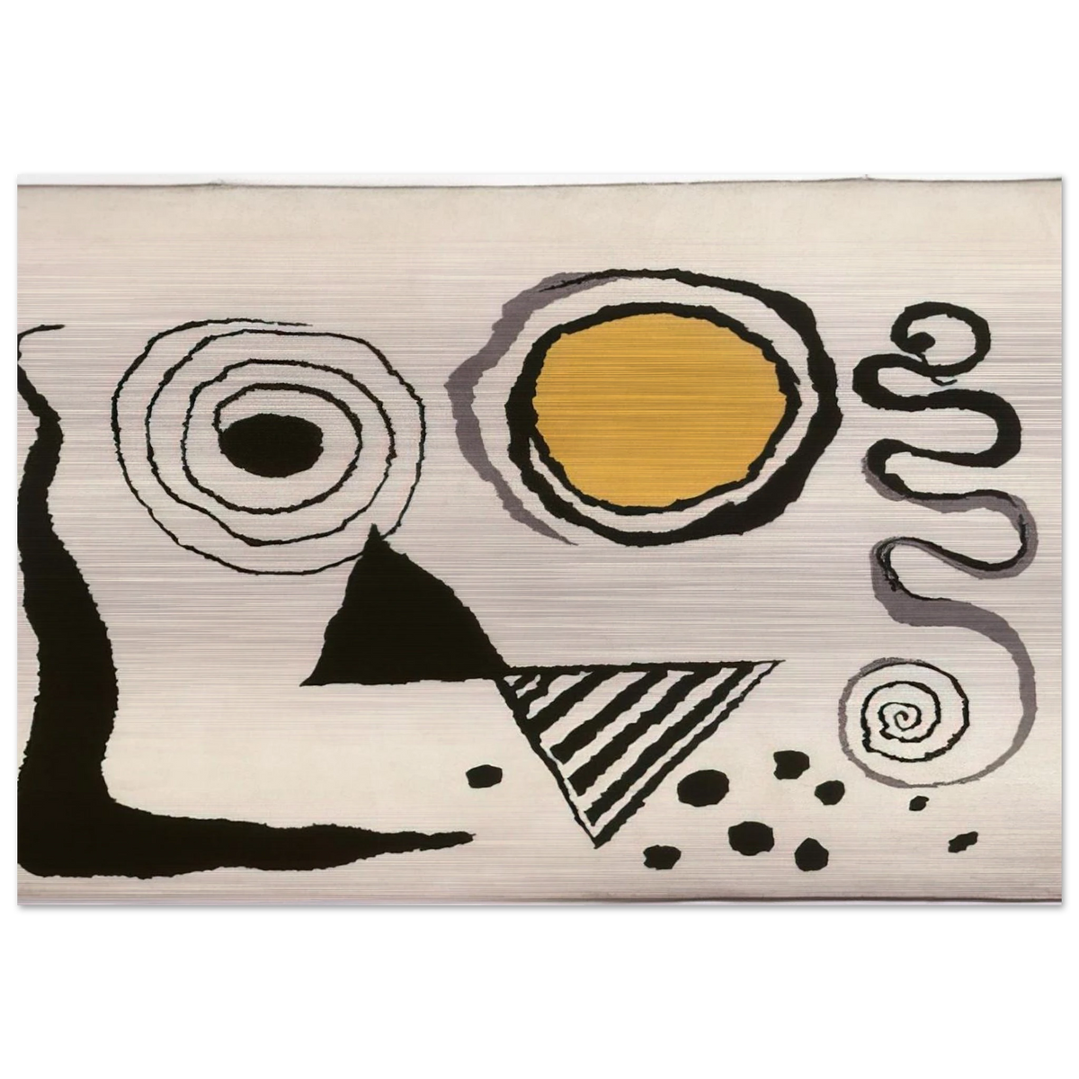 CERCLE JAUNE 1953 - Alexander Calder Brushed Aluminum Print - 70x100 cm / 28x40 inches | Alexander Calder Aluminum Print | Alexander Calder Prints
