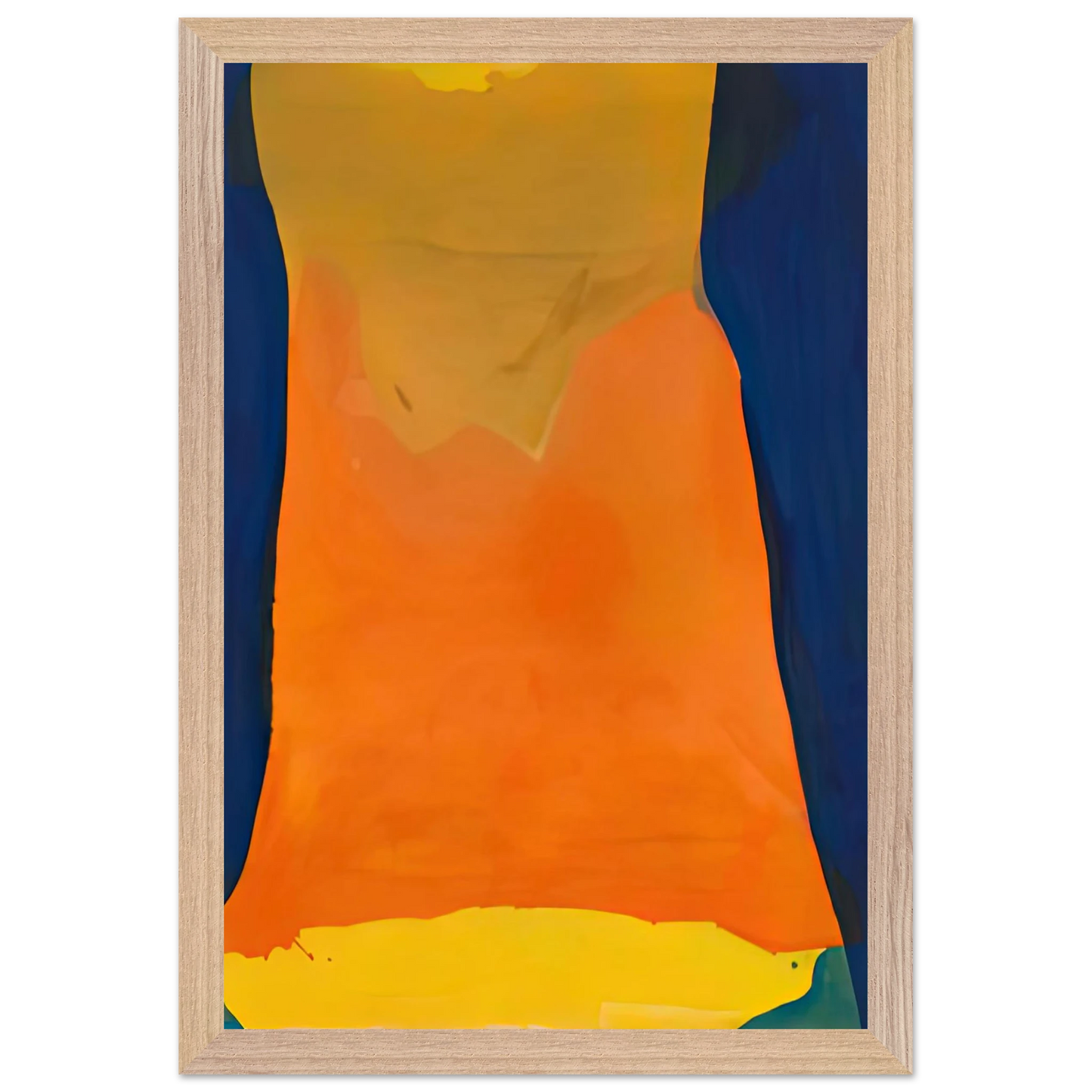 Helen Frankenthaler - Orange Mood, 1963-64- Wall Art - 30x40 cm / 12x16 inches - Premium Wooden Framed Poster With Fine Art Paper-canvas - White frame
