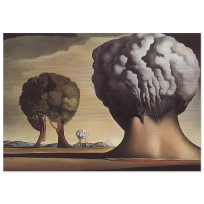 HREE SPHINXES OF BIKINI - Salvador Dali Brushed Aluminum Print - 70x100 cm / 28x40 inches | Salvador Dali Aluminum Print | Salvador Dali Prints