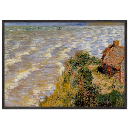 Rising Tide at Pourville - claude monet 70x100 cm / 28x40 inches Framed Art Print – Black Wooden Frame