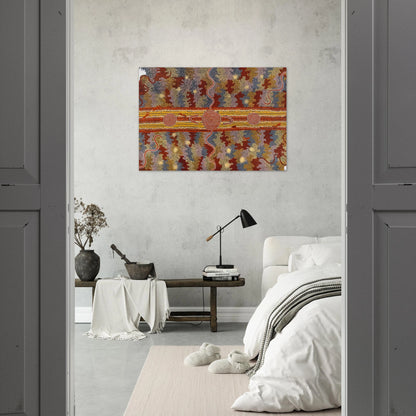 Corrobboree Dreaming - Native Art - Clifford Possum Tjapaltjarri Brushed Aluminum Print - 70x100 cm / 28x40 inches | Clifford Possum Tjapaltjarri Aluminum Print | Clifford Possum Tjapaltjarri Prints
