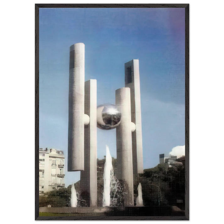 Homage to Democracy - 2000 - Gyula Kosice 70x100 cm / 28x40 inches Framed Art Print – Black Wooden Frame