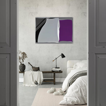 Black  Gray Curves with Purple - 1960 - Karl Benjamin Acrylic Print - 70x100 cm / 28x40″ inches | Karl Benjamin Wall Art | Karl Benjamin Prints