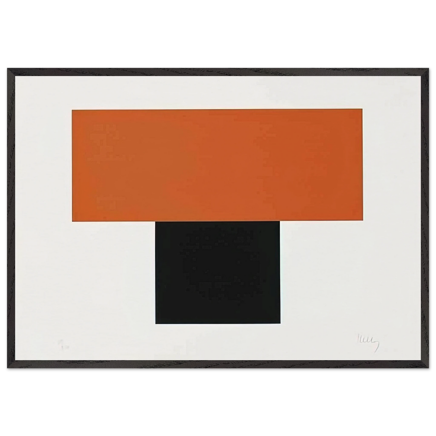 Red-Orange over Black - Ellsworth Kelly 70x100 cm / 28x40 inches Framed Art Print – Black Wooden Frame