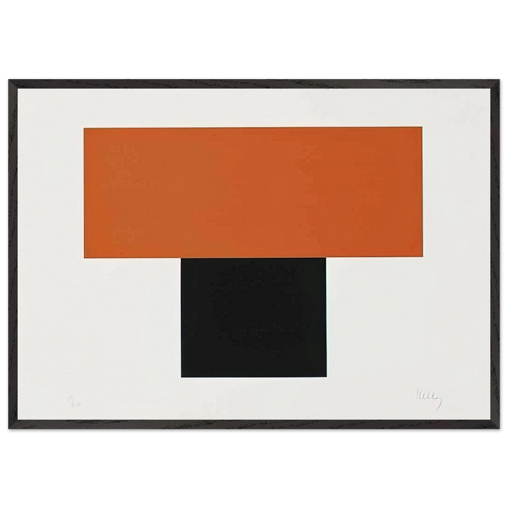 Red-Orange over Black - Ellsworth Kelly 70x100 cm / 28x40 inches Framed Art Print – Black Wooden Frame