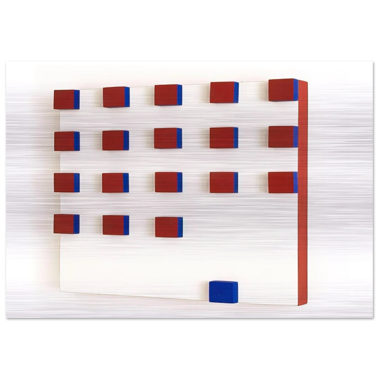 Relief in Red and Blue - 1956 - Lygia Pape Brushed Aluminum Print - 70x100 cm / 28x40 inches | Lygia Pape Aluminum Print | Lygia Pape Prints