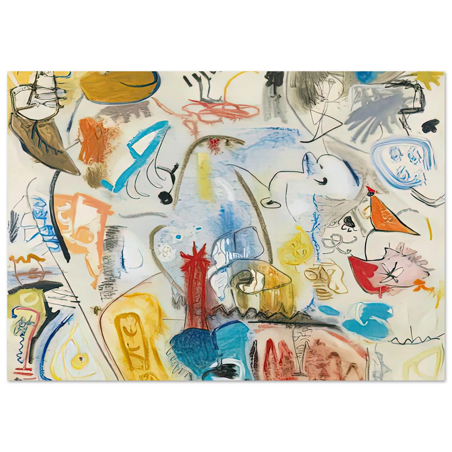 Helen Frankenthaler - Circus Landscape, 1951- Wall Art - 28x40 inches / 70x70 cm - Canvas (Imperial)-canvas - -
